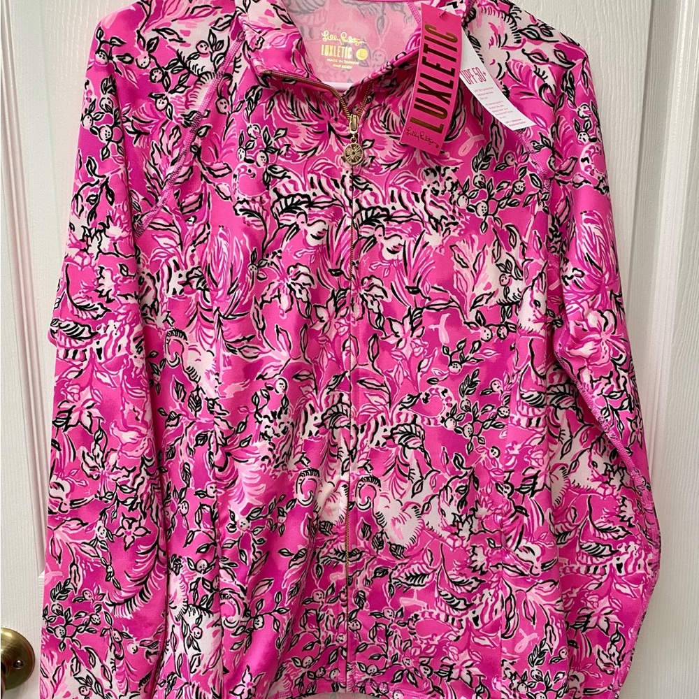 Lilly Pulitzer Selena Jacket Plumaria Pink Large NWT